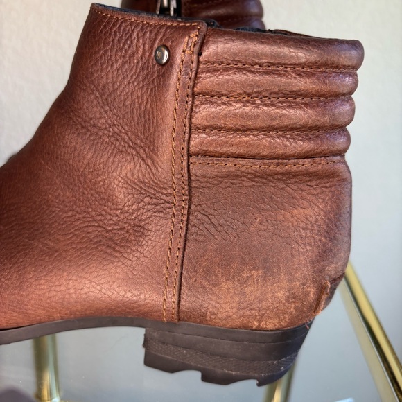 Sorel Danica Flat Ankle Boots Women’s 9.5 Brown Waterproof Leather, Tobacco - Picture 9 of 15